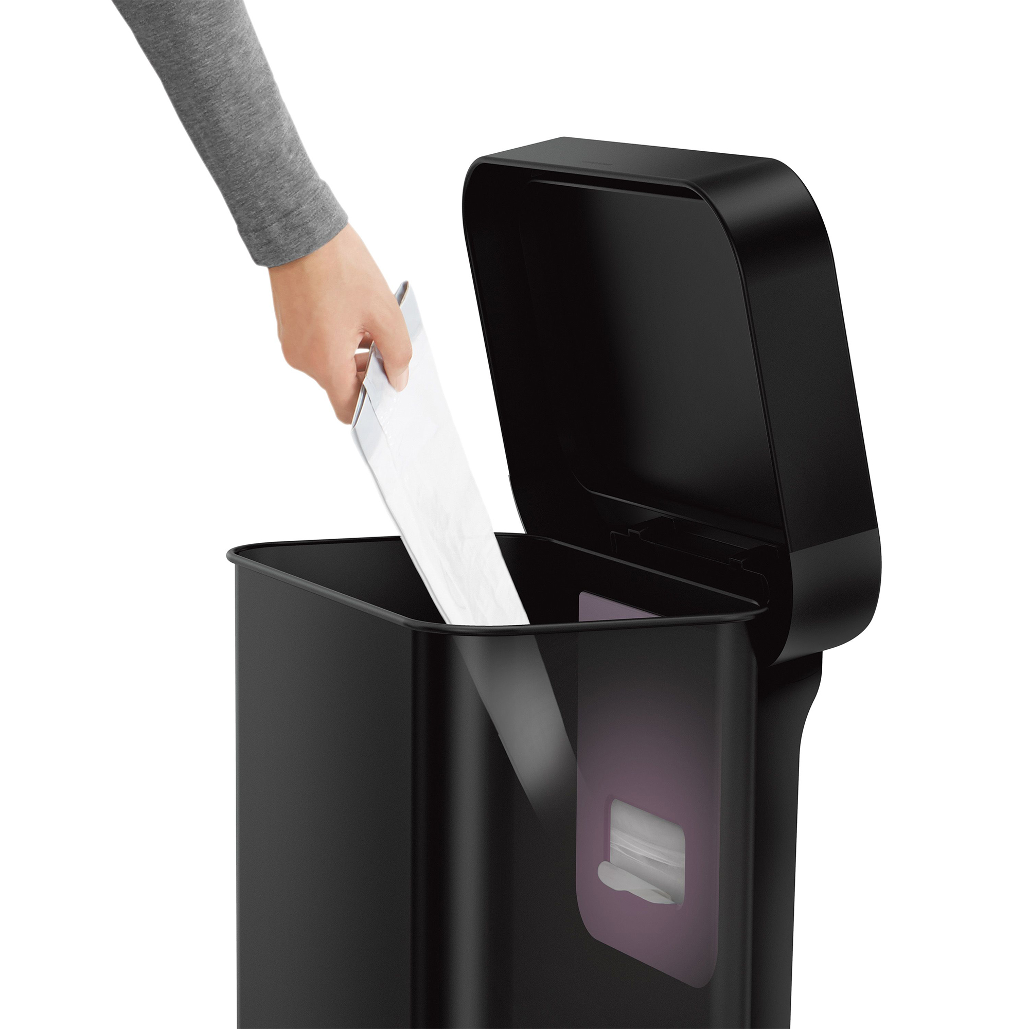 simplehuman-rechthoekige-pedaalemmer-45l-zwart