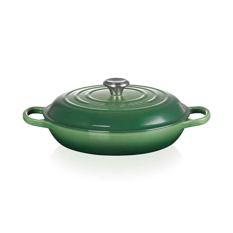 le creuset signature campagnard braadpan 26cm bamboo green