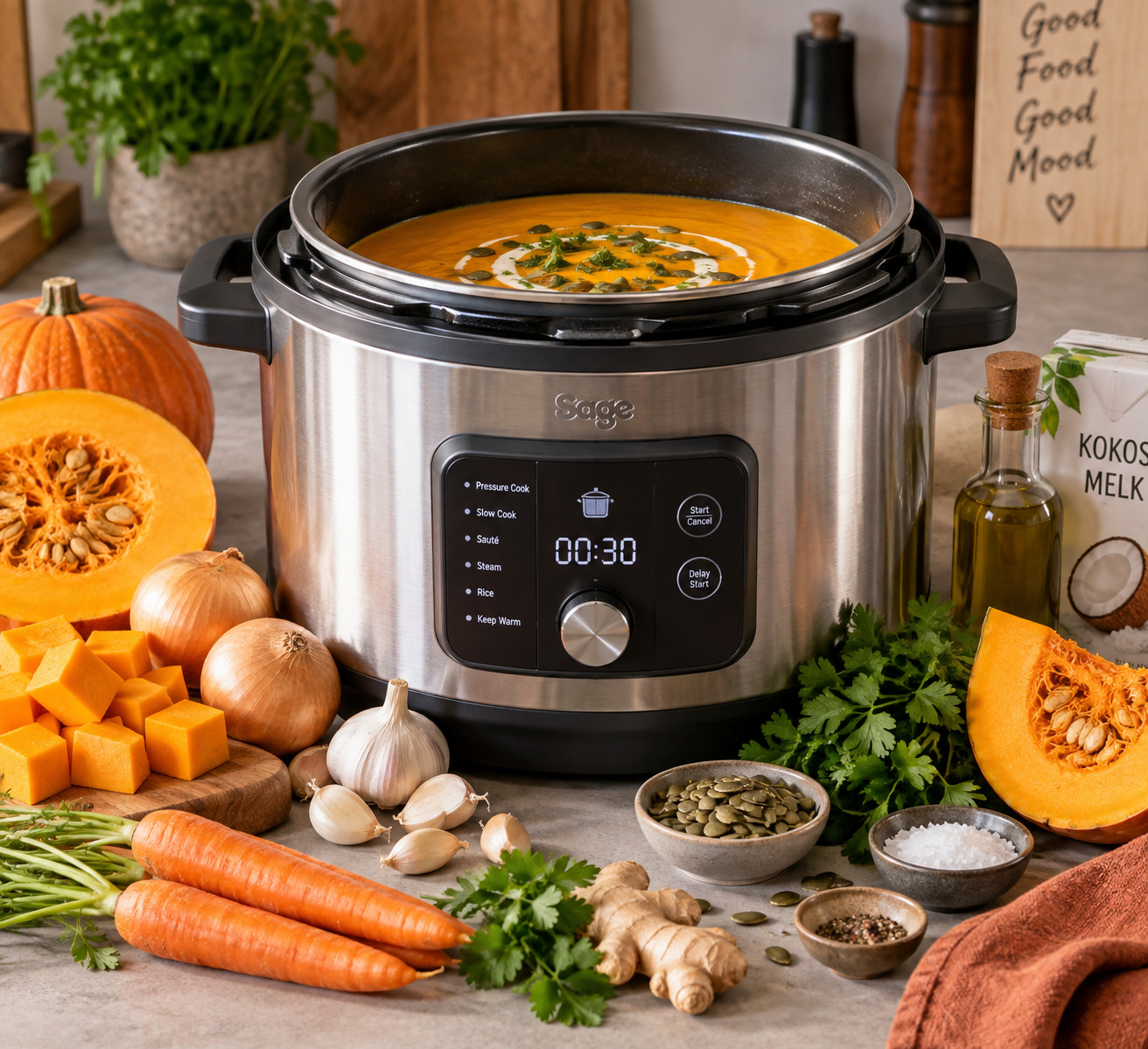 Pompoensoep uit de multicooker