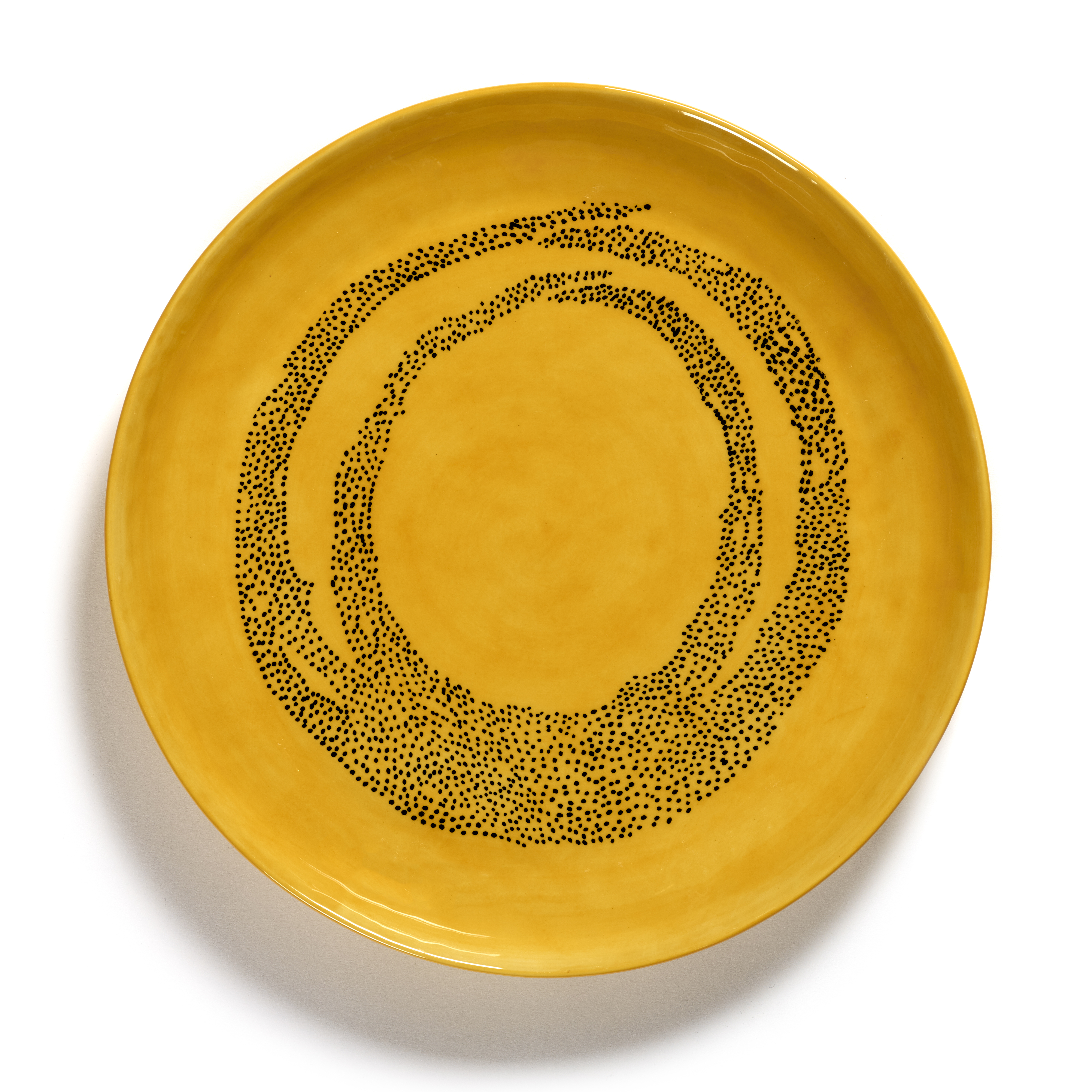 serax feast ottolenghi borden l b8921006j 265cm sunny yellow swirlblack dots 2 stuks