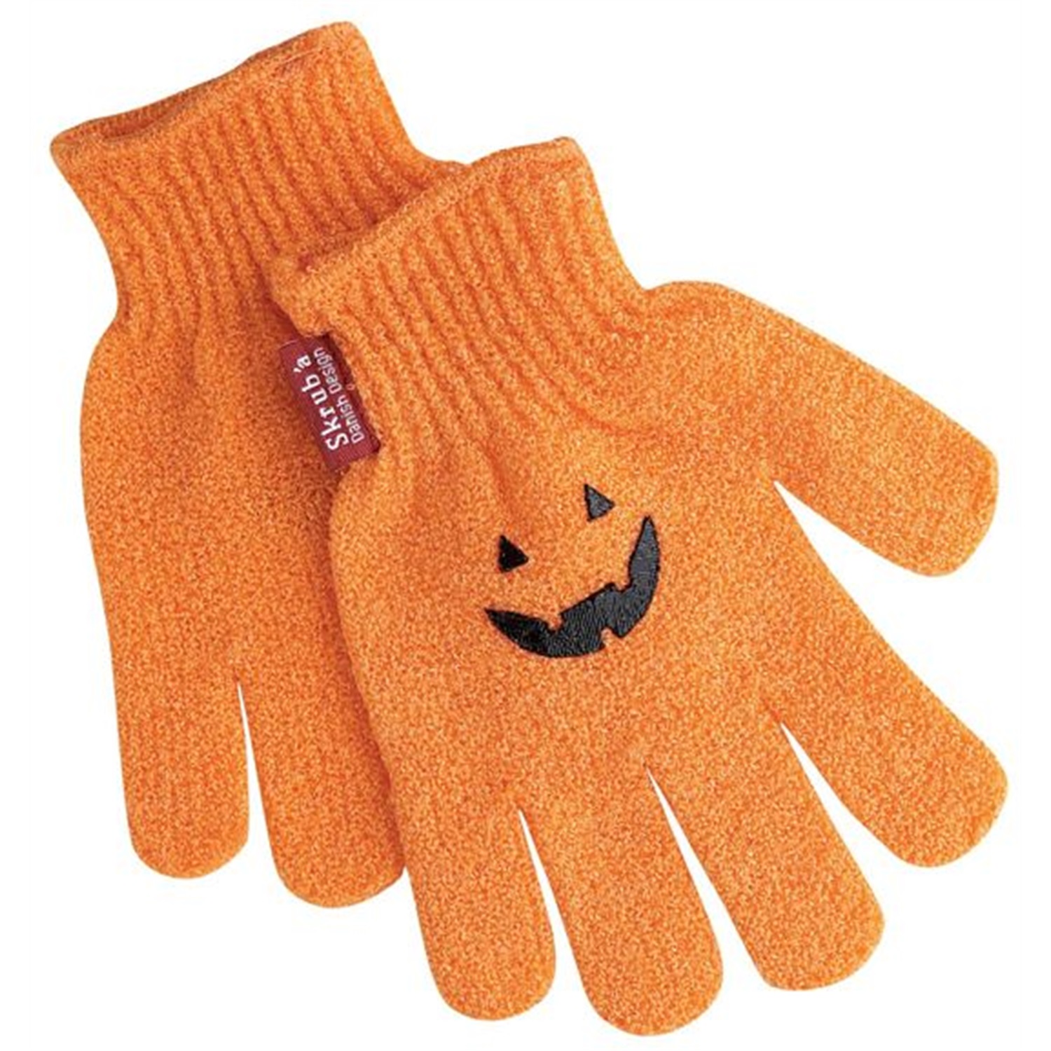 skruba kids scrubhandschoen voor groenten oranje