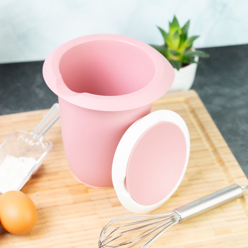 westmark-mengbeker-met-deksel-1l-roze