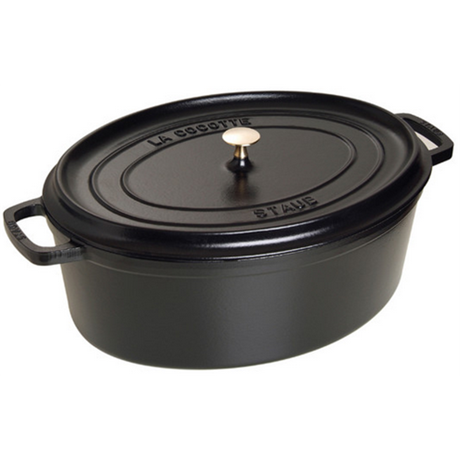 staub ovale braadpan 33cm zwart