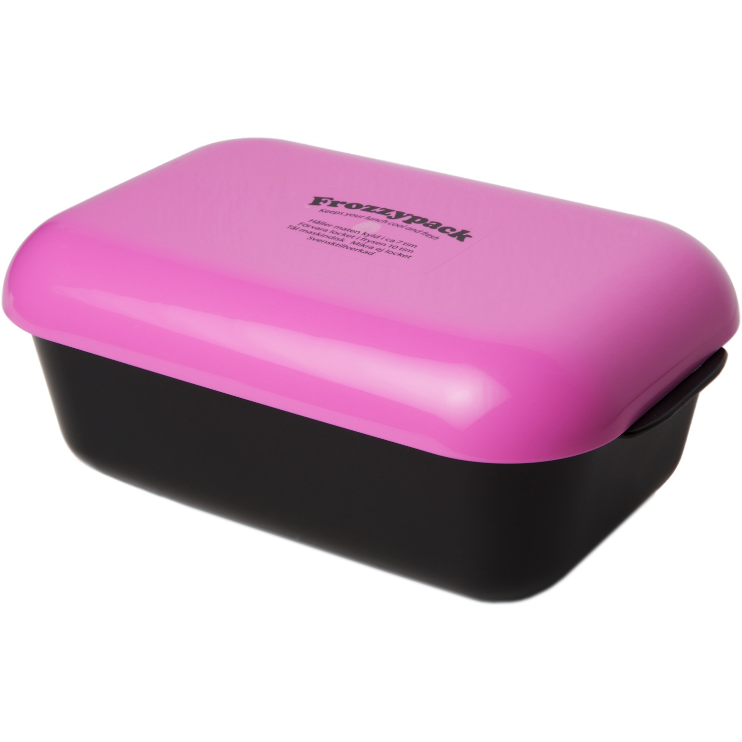 frozzypack broodtrommel met koelelement 20x13cm rozezwart