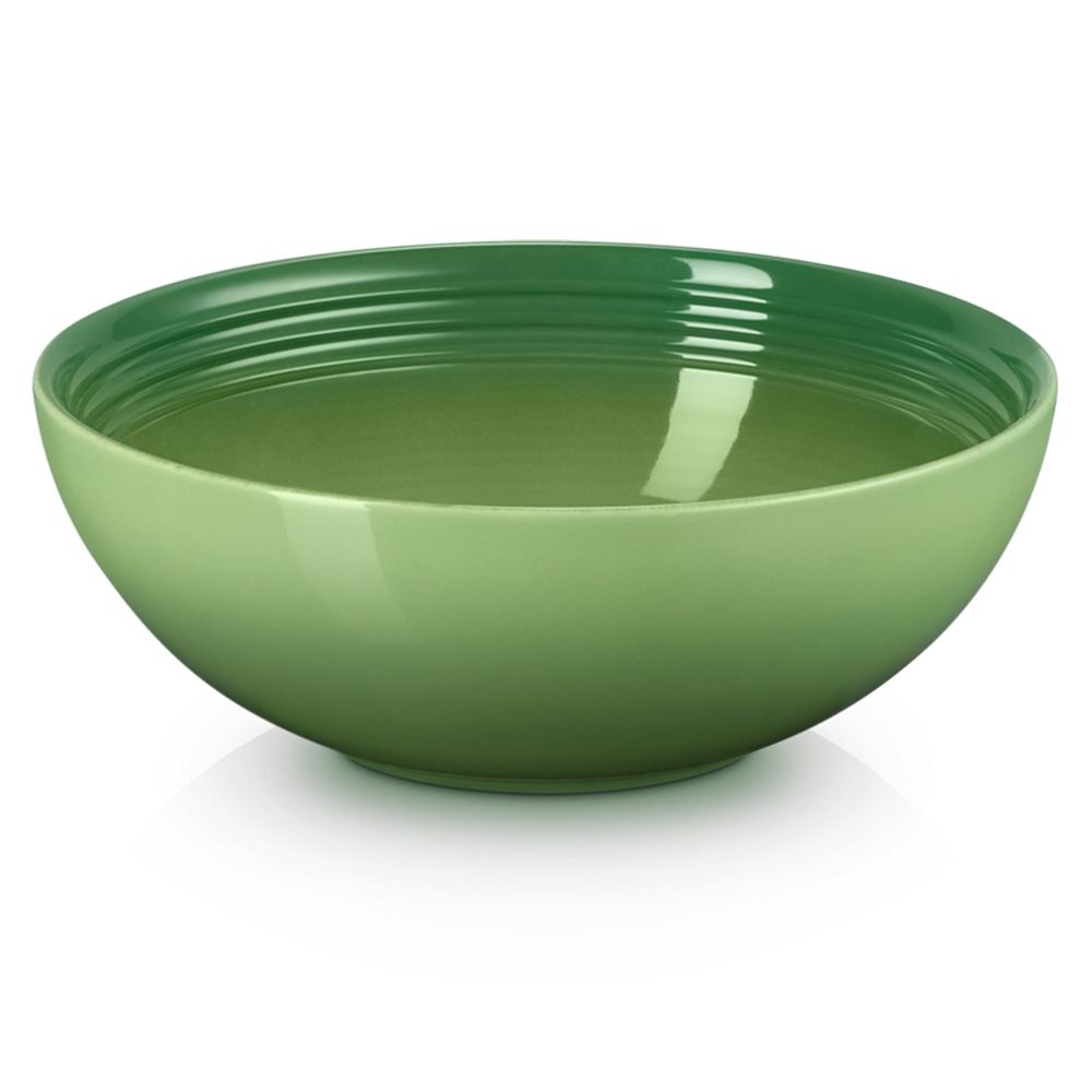 le creuset stoneware saladeschaal 24cm bamboo green