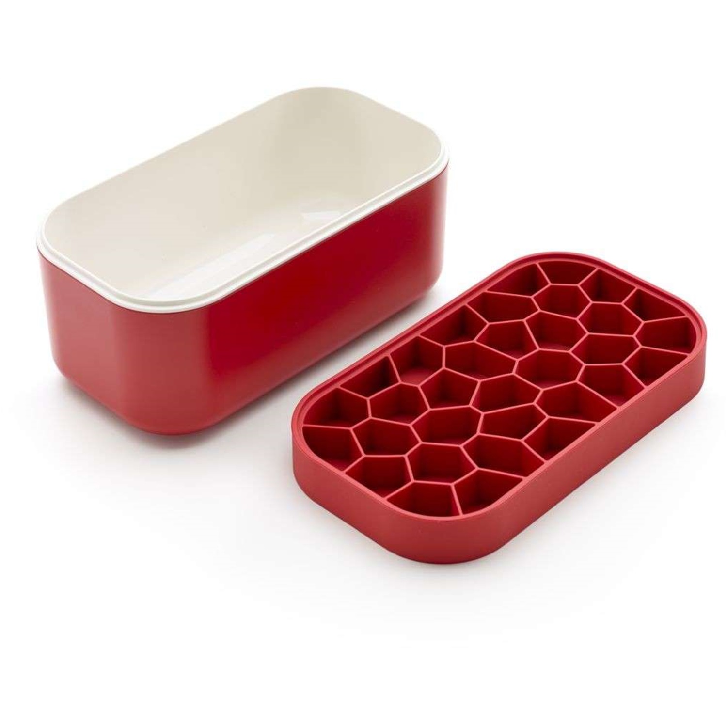 lekue ice box ijsblokjesmaker 132 vaks rood