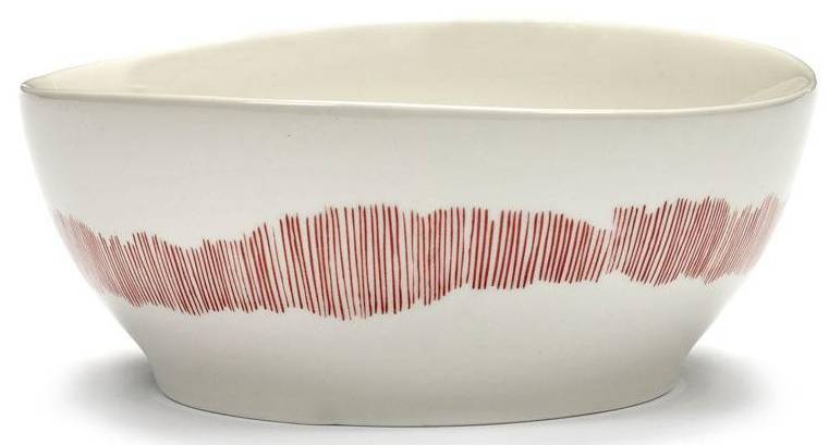 serax feast ottolenghi kommen l b8921010f 18cm white swirlred stripes 4 stuks