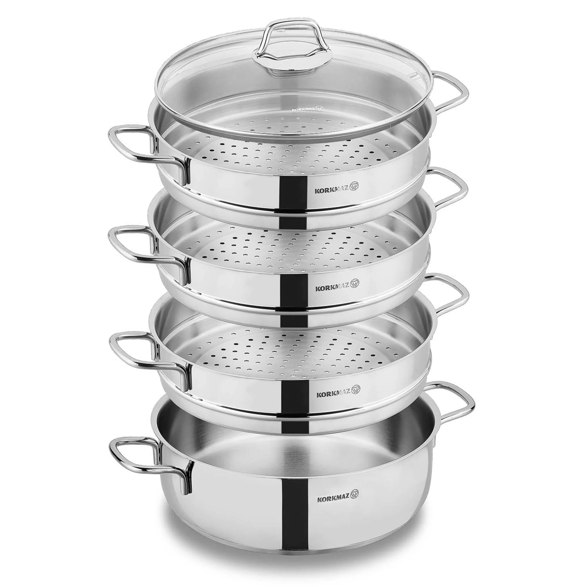 korkmaz perla stoompan 3 laags a1524 28cm