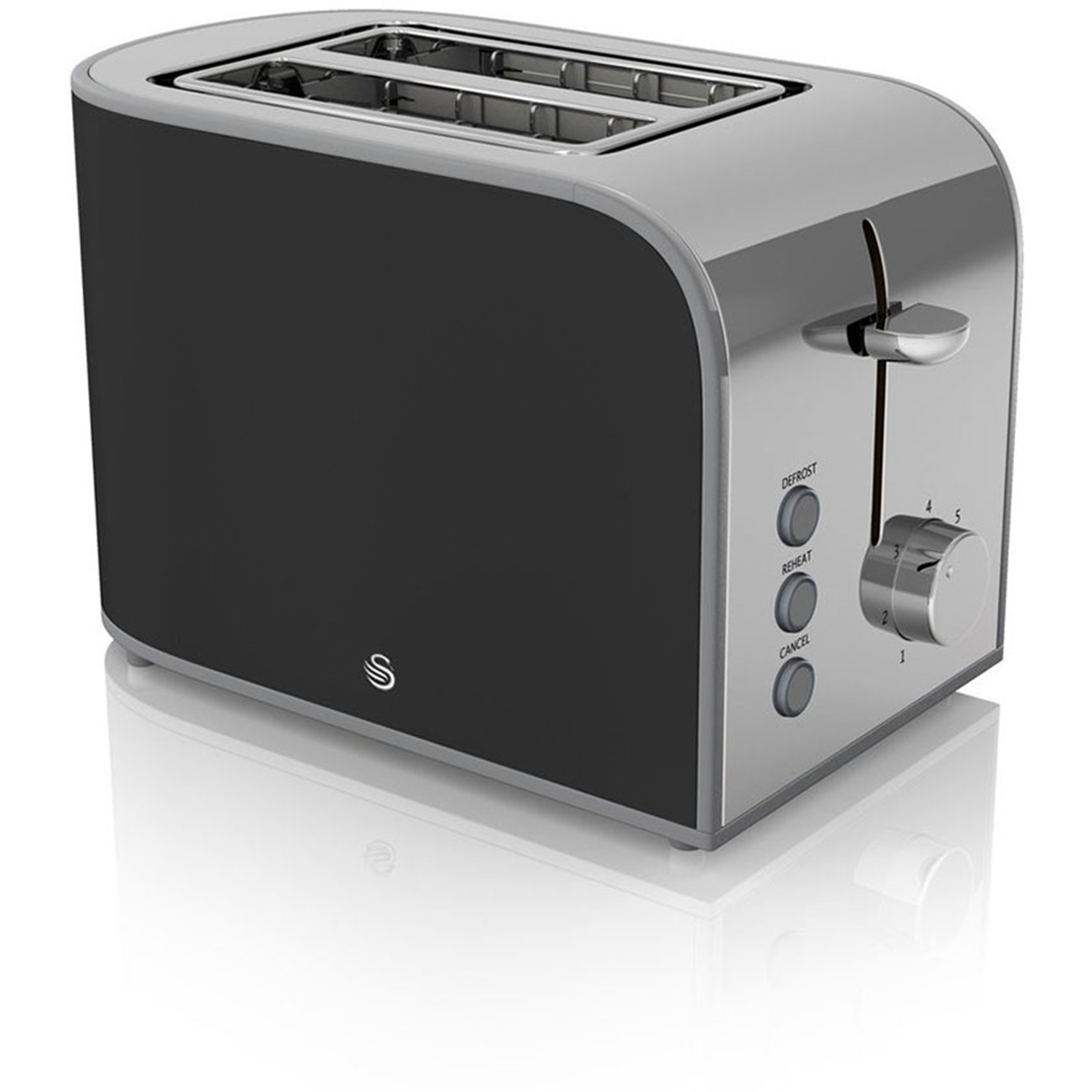 swan broodrooster 2 slots zwart